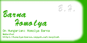 barna homolya business card